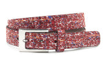 dames jeans riem rood leer 3 cm