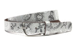 dames jeans riem wit met zilver leer 3 cm