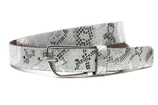 Dames riem wit met slangenprint