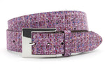 dames jeans riem roze leer 4 cm