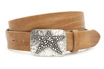 dames jeans riem naturel leer 4 cm