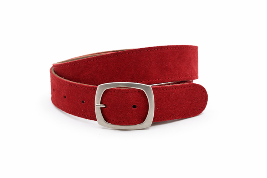 dames suède riem rood suède 4 cm