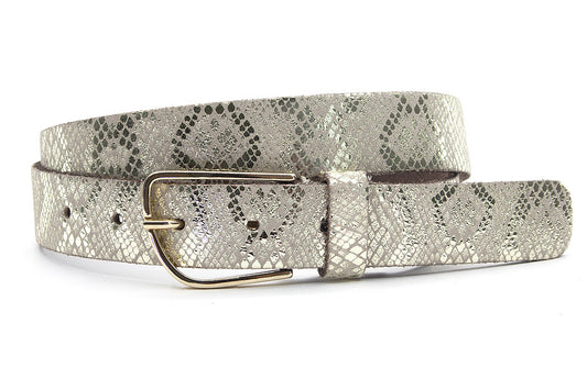 Dames riem goud met slangenprint