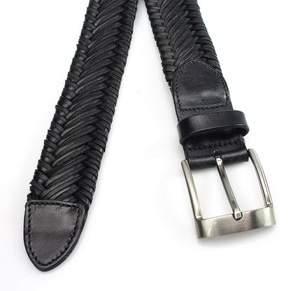 Heren vlechtriem zwart