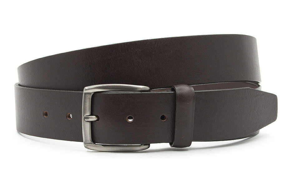 Heren jeansriem donkerbruin