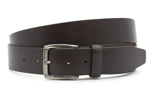 Heren jeansriem donkerbruin