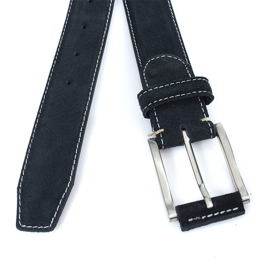 Heren riem zwart suede