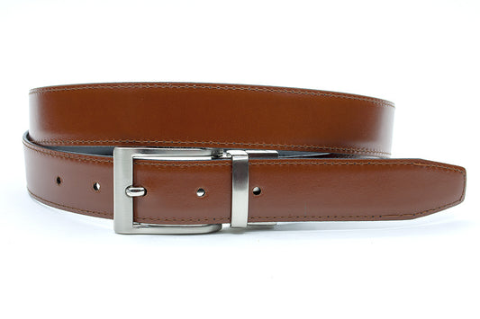Draaibare (reversibel) riem midden bruin/zwart