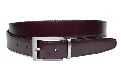 Draaibare (reversibel) riem bordo/zwart