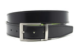 heren draaibare riem zwart / rood leer 3.5 cm