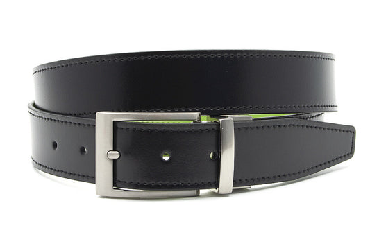 Draaibare (reversibel) riem camel/zwart