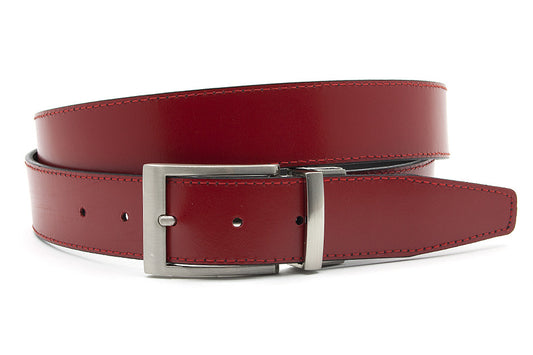 Reversibel riem rood/zwart