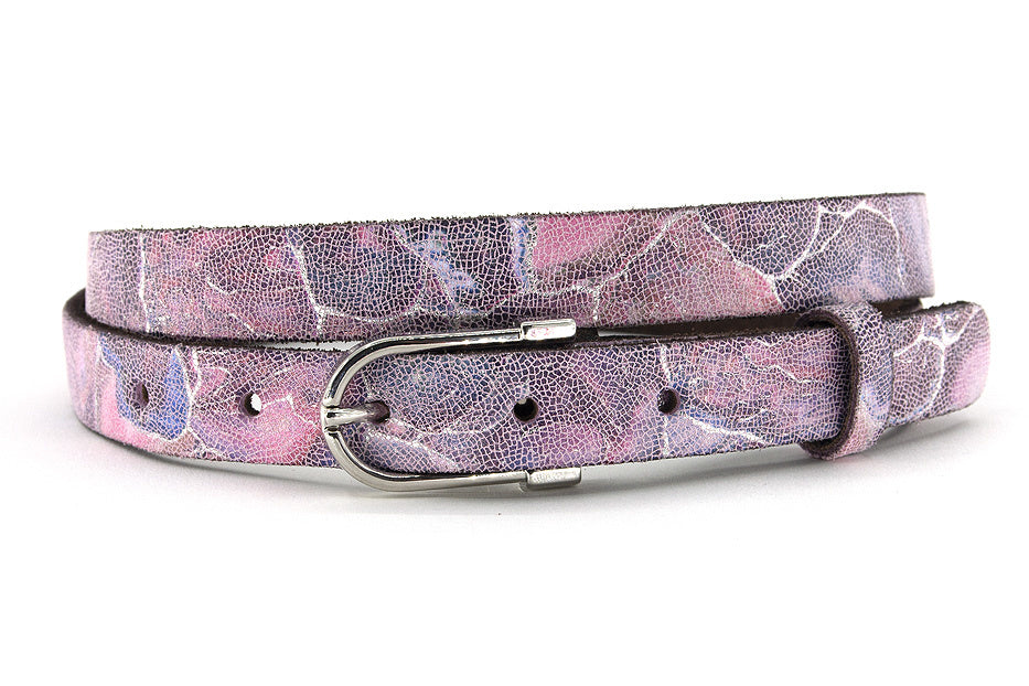 Dames riem roze/zilver