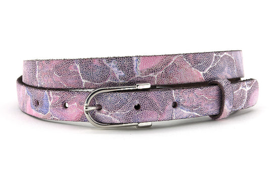 Dames riem roze/zilver