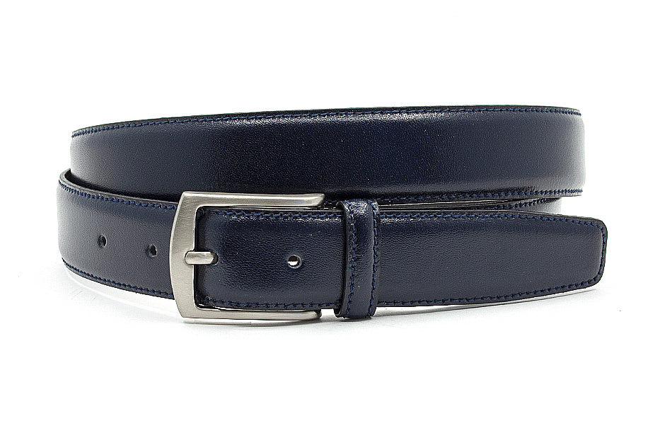 Blauwe pantalon heren riem