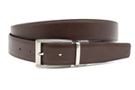heren draaibare riem zwart / bruin leer 3.5 cm