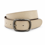dames jeans riem beige leer 4 cm