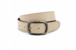 dames jeans riem beige leer 4 cm