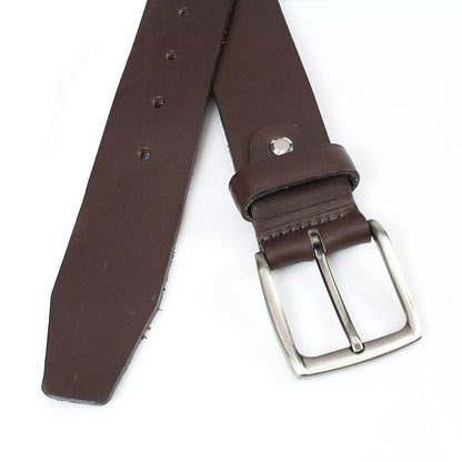 Heren jeansriem donkerbruin