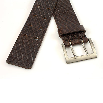 Damesceintuur bruin met dubbele doorn