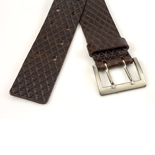 Damesceintuur bruin met dubbele doorn