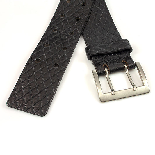 Damesceintuur zwart met dubbele doorn