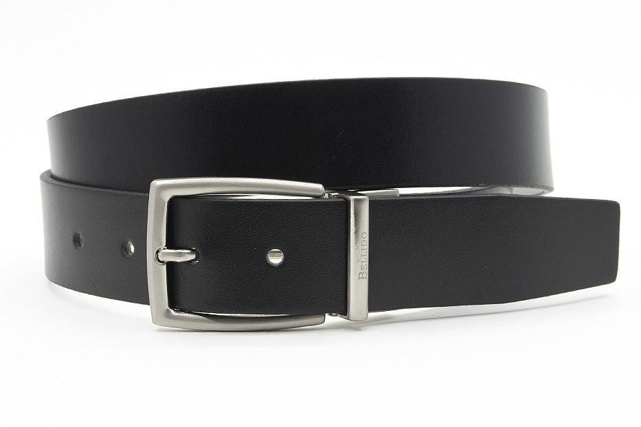 Draaibare (reversibel) heren riem wit/zwart