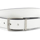 Draaibare (reversibel) heren riem wit/zwart