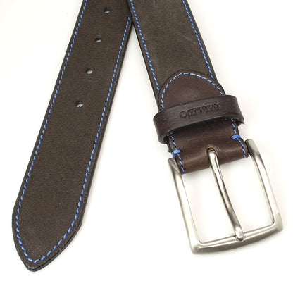 Bruine suede jeans riem