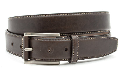 Middenbruine leren heren riem