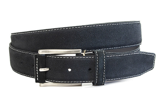 Heren riem zwart suede