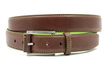 heren jeans riem bruin leer 3.5 cm