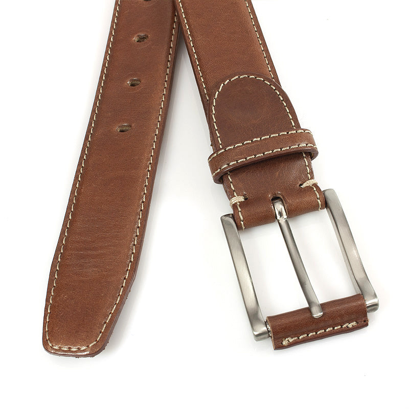 Middenbruine leren heren riem