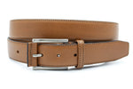 heren jeans riem camel leer 3.5 cm