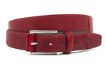heren jeans riem rood leer 3.5 cm