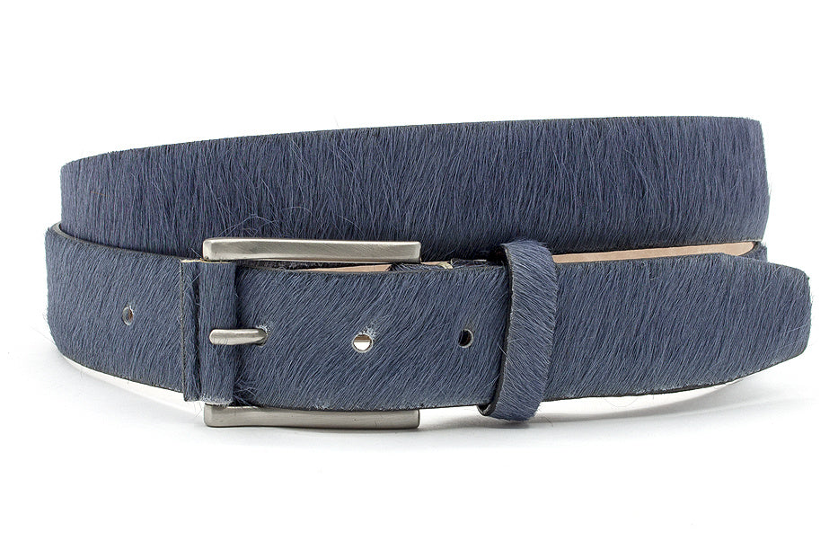 Grijsblauwe hair-on riem unisex