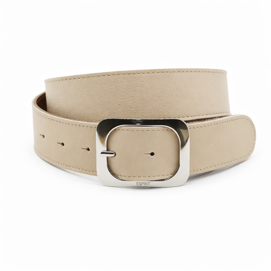 dames basic riem beige leer 4 cm