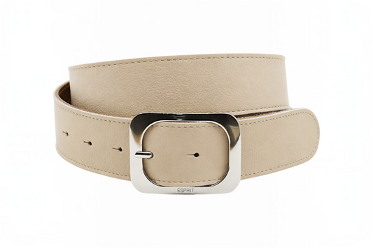 dames basic riem beige leer 4 cm