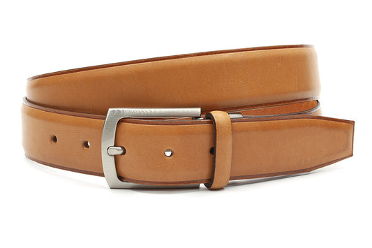Sportieve heren riem camel met ril