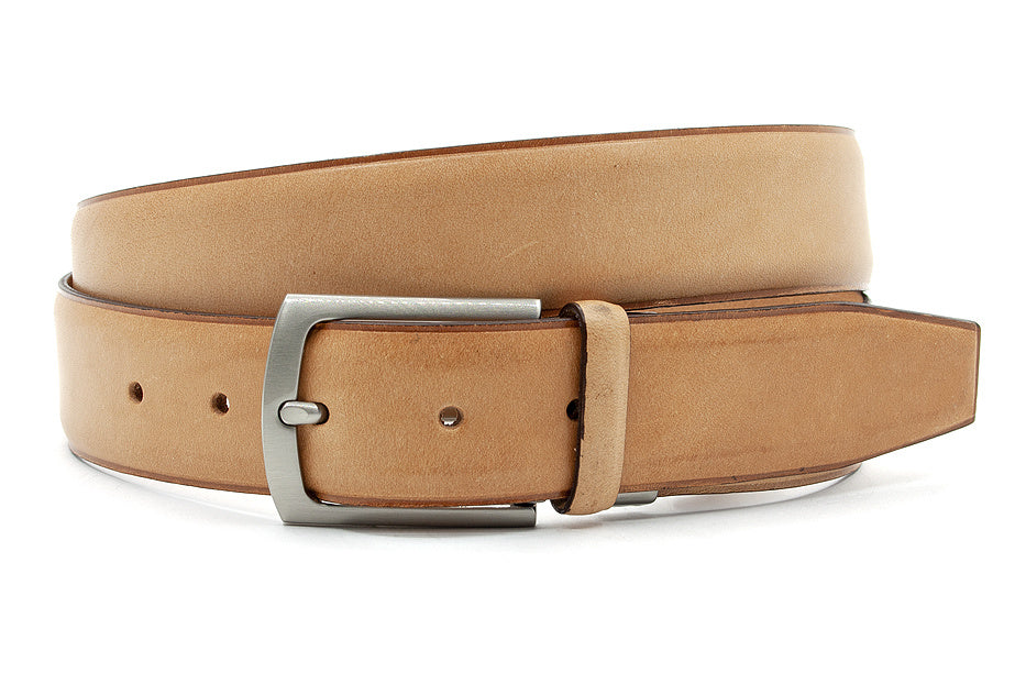 Sportieve heren riem naturel met ril