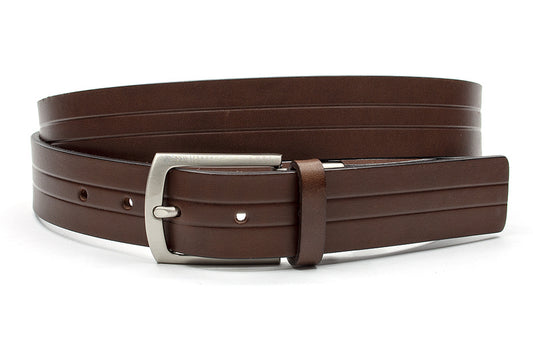 Sportieve riem bruin met ril