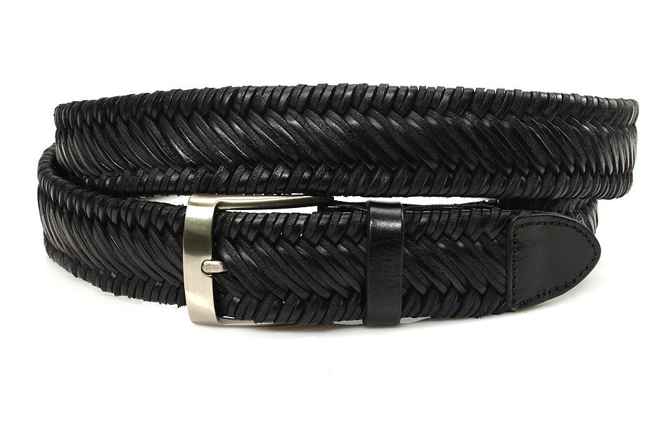 Heren vlechtriem zwart