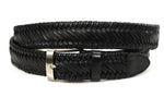 heren gevlochten riem zwart leer 3.5 cm