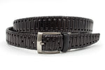 heren gevlochten riem zwart leer 3.5 cm