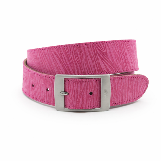 dames basic riem fuchsia leer 4 cm
