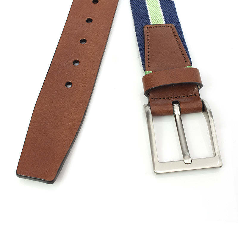 Donkerblauwe elastische heren riem