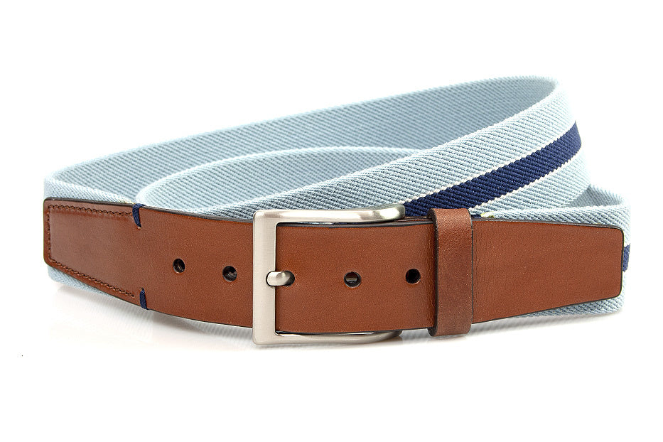 Elastische blauwe heren riem