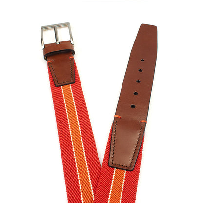 Elastische rood oranje heren riem