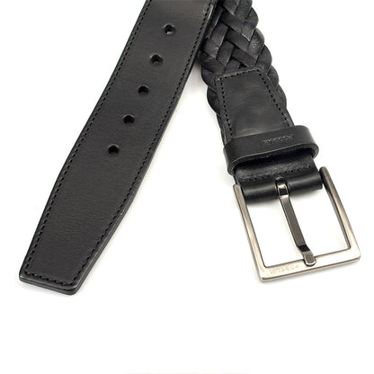 Vlechtriem zwart unisex