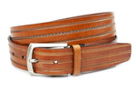 heren jeans riem cognac leer 4 cm